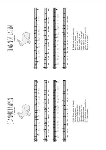 Jeannot Lapin Partition gratuite